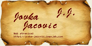 Jovka Jačović vizit kartica